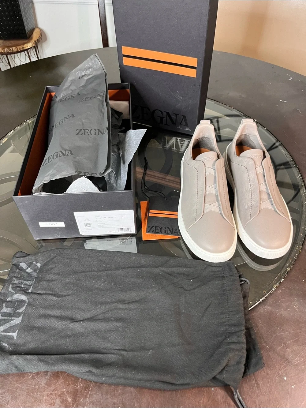 Triple Stitch Secondskin Zegna Sneaker Gray Mens 8.5 Brand New